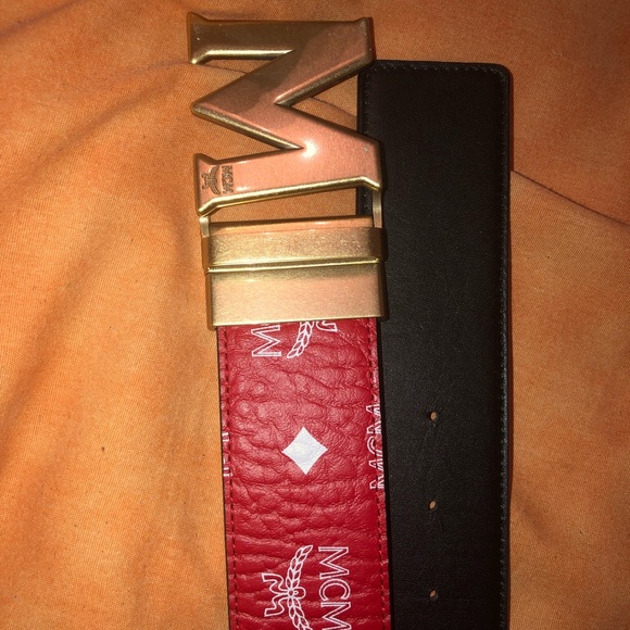 Unisex one size fits all MCM red belt